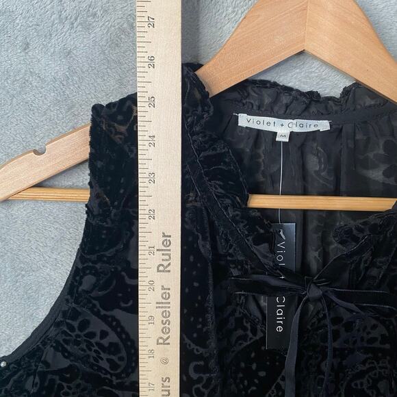 Whimsigoth Velvet Burnout Top Medium Paisley Indie Fairy Grunge Dark Romantic - Picture 8 of 11